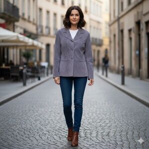 Brandon Thomas Women’s Suede Leather Jacket. Size‎ M Light Purple. Lined